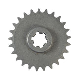 Close-up of a #25 Chain 25 Tooth Drive Sprocket for 33cc, 49cc, & 52cc Gas Scooter Engines, showing intricate gear teeth designed to attach to the transmission spindle.