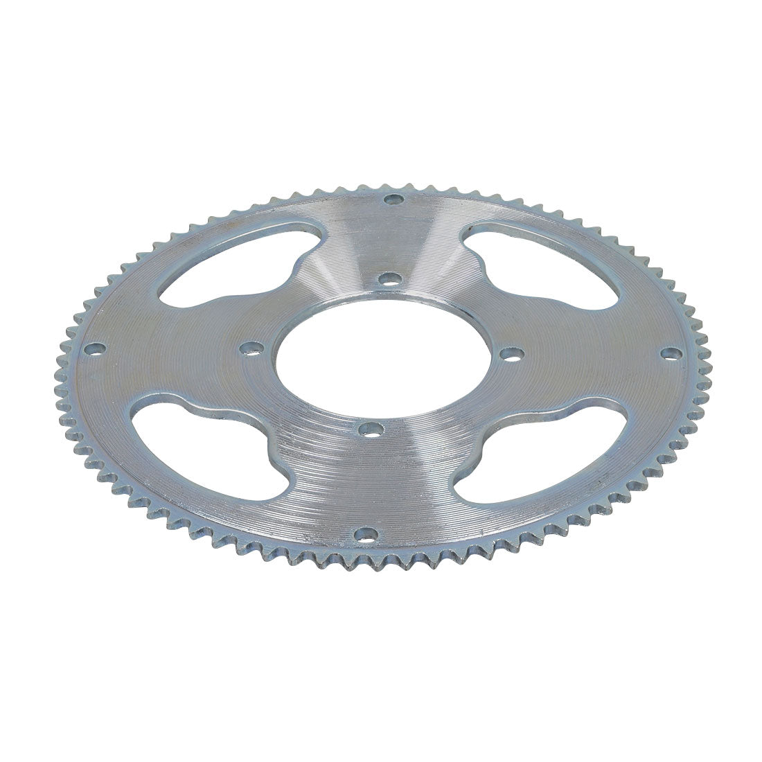 #25 Chain Sprocket - 80 Tooth - 2-9/16 Mounting Hole Circle (x4 Holes), featuring a close-up view of the circular silver gear with precisely cut teeth.