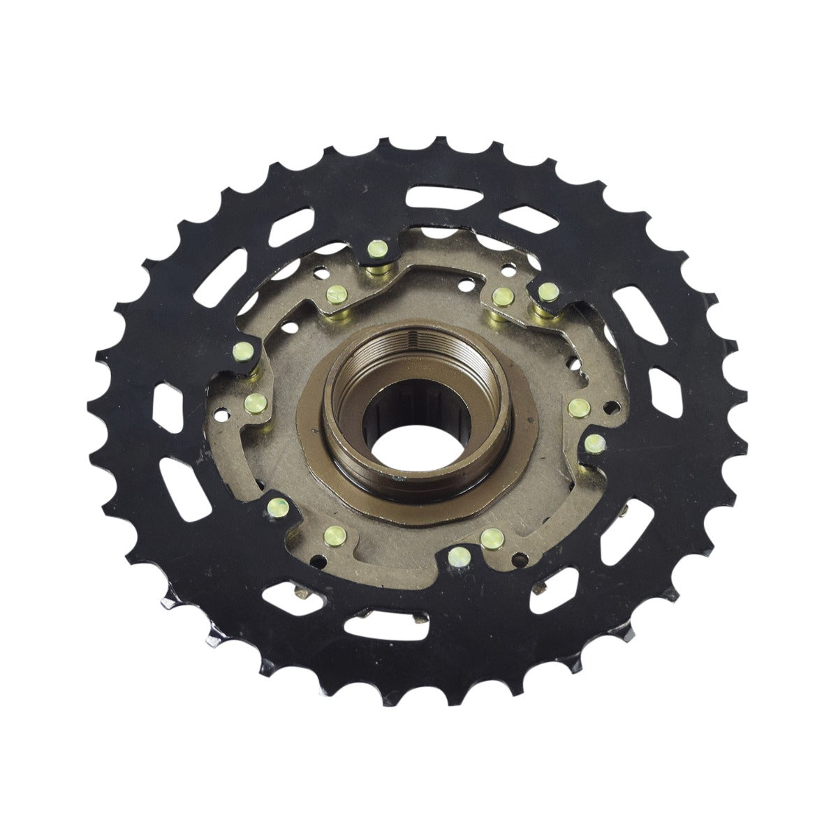 MF-TZ31 & MF-TZ37 7 Speed Freewheel Chain Sprocket, a black and silver gear with a central hole, designed as a high-quality replacement part for eZip and IZIP electric bikes.