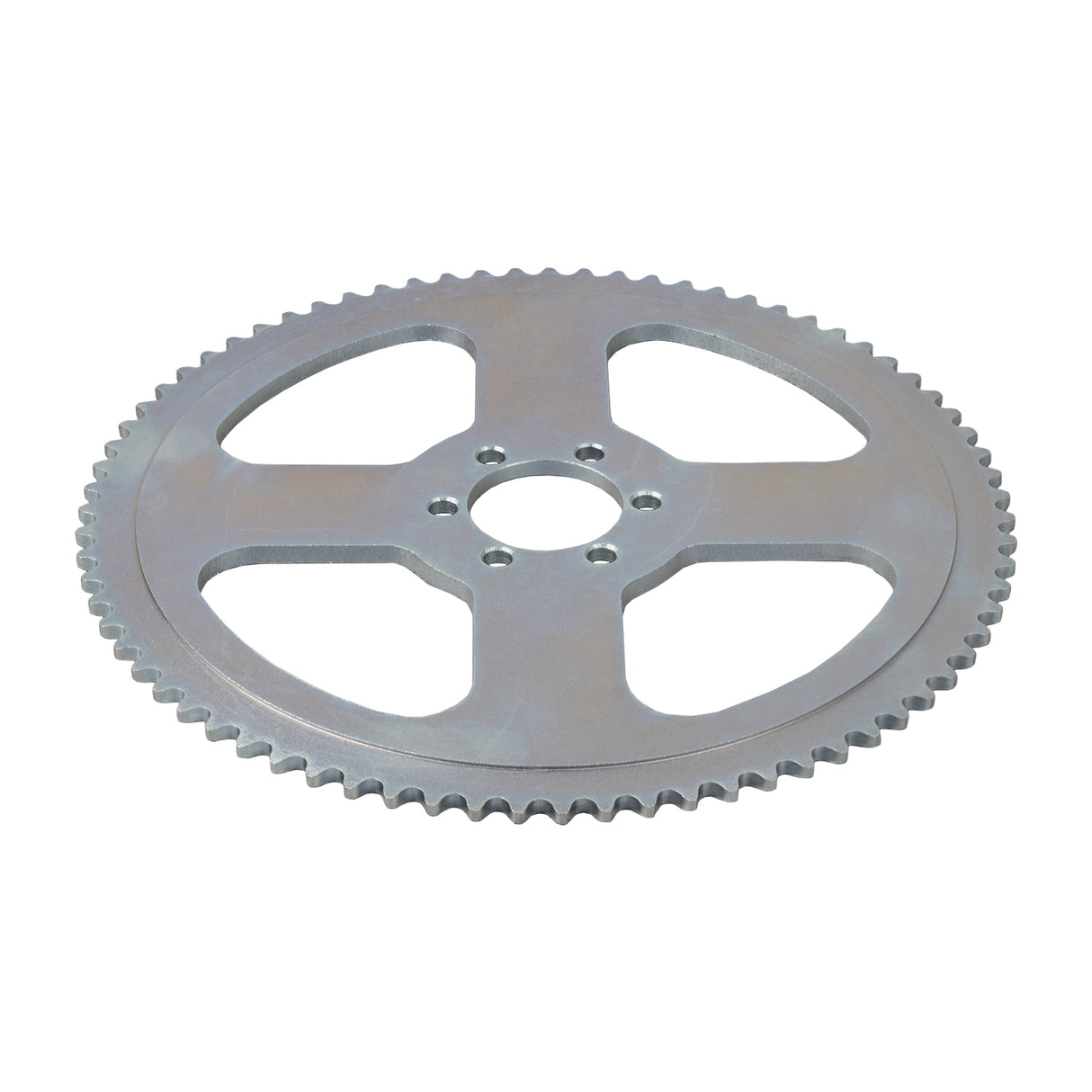 75 Tooth #35 Chain Rear Wheel Sprocket for the Oryxearth 105CC 4-Stroke Mini Bike, showing a close-up of the gear's detailed teeth and six inner mounting holes for easy installation.