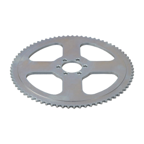 75 Tooth #35 Chain Rear Wheel Sprocket for the Oryxearth 105CC 4-Stroke Mini Bike, showing a close-up of the gear's detailed teeth and six inner mounting holes for easy installation.