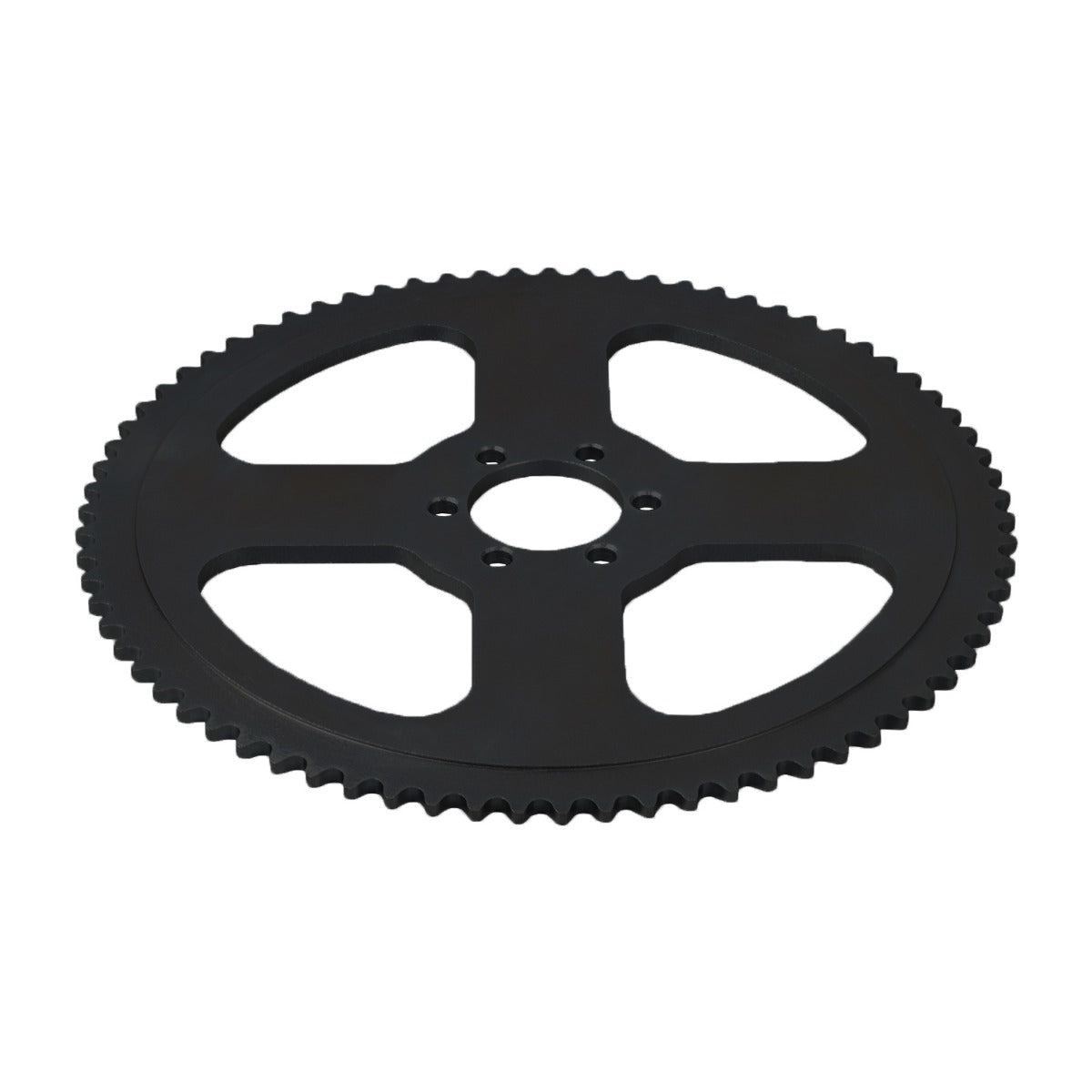 75 Tooth #35 Chain Rear Wheel Sprocket for the Oryxearth 105CC 4-Stroke Mini Bike, featuring a circular black gear with six inner mounting holes.