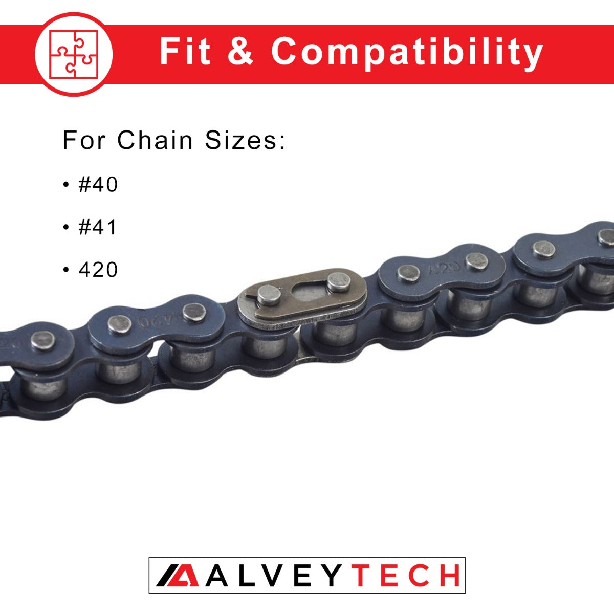 #40/41/420 Chain - 60 Tooth Rear Sprocket for Mini Bikes; close-up of a sturdy metal sprocket with attached chain link, designed for heavy-duty use.