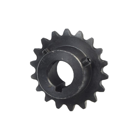 #35 Chain - 18 Tooth Jackshaft Sprocket Gear with a 3/4 Bore for Go-Karts & Mini Bikes, featuring a black metal gear with a central hole and two set screws.