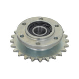 #35 Chain 24 Tooth Sprocket with Bearings & Spacer for the Monster Moto / Mega Moto MM-K80 80cc Go-Kart, showcasing a close-up of the metal gear with visible pre-installed bearings and central hole.