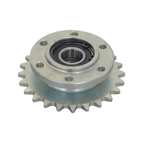 #35 Chain 24 Tooth Sprocket with Bearings & Spacer for the Monster Moto / Mega Moto MM-K80 80cc Go-Kart, showcasing a close-up of the metal gear with visible pre-installed bearings and central hole.