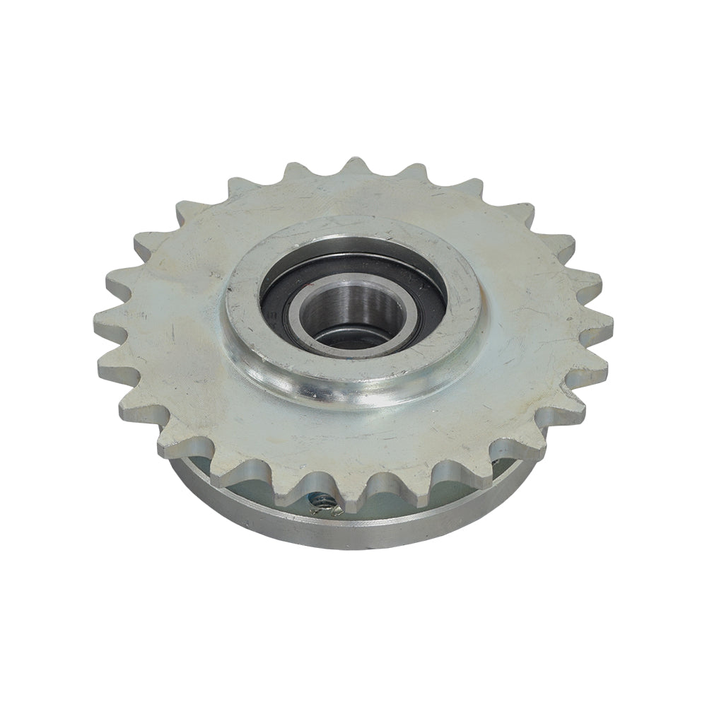 #35 Chain 24 Tooth Sprocket with Bearings & Spacer for the Monster Moto / Mega Moto MM-K80 80cc Go-Kart, featuring a close-up of a silver gear with a central hole and pre-installed bearings.