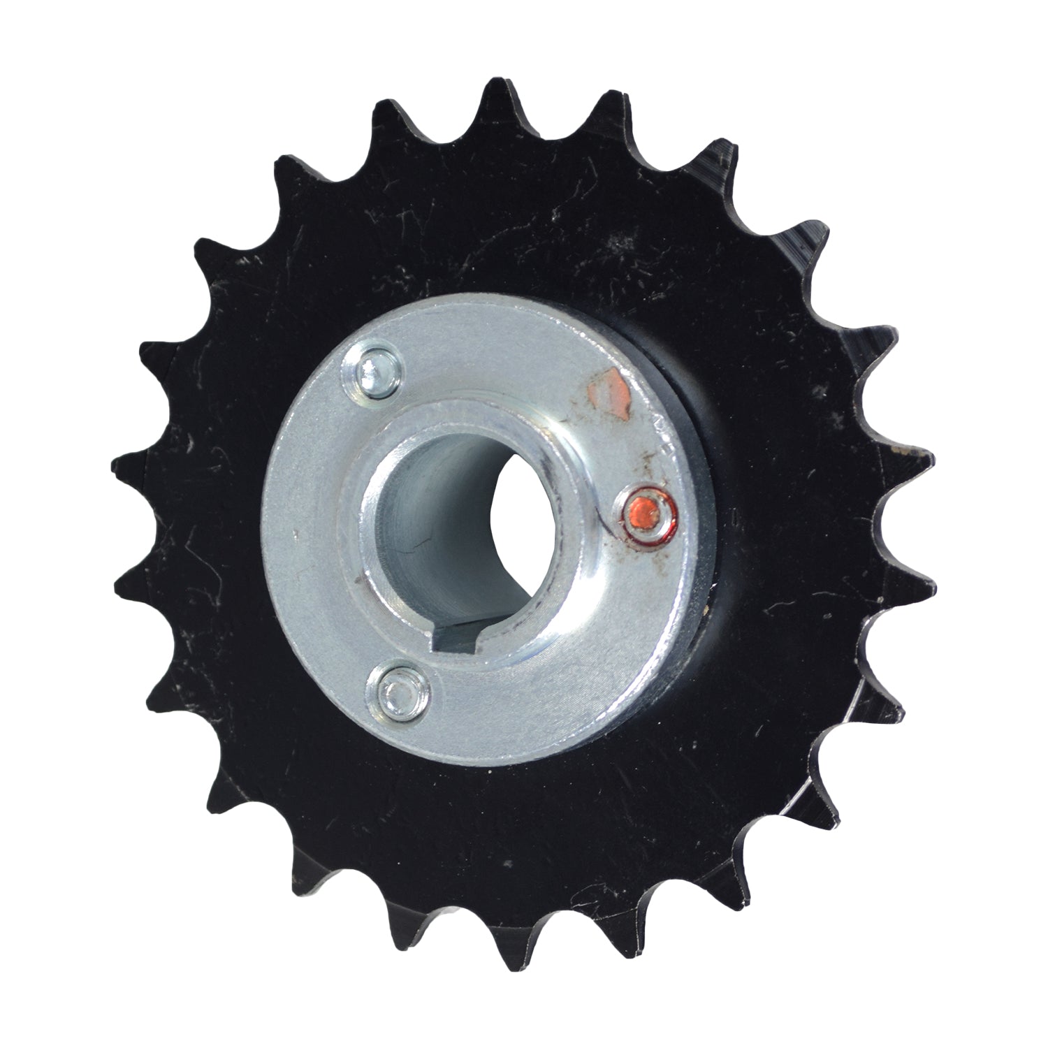 1/2 Chain 22 Tooth Sprocket with Hub & Hardware for the Pulse ATV Quad Ride-On, featuring a black and silver metal gear, designed for 1/2 x 1/8 chain, with mounting hardware included.