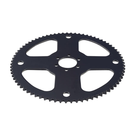 75 Tooth #35 Chain Sprocket for the Massimo MM-MB100 Mini Bike, featuring multiple holes and a central opening, designed for easy installation on the rear wheel assembly with six inner mounting holes.