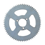 Close-up of the 8mm 05T Chain - 64 Tooth Sprocket for the Fit Right DB003 40cc 4-Stroke Mini Bike, showcasing its intricate gear teeth and metal construction.