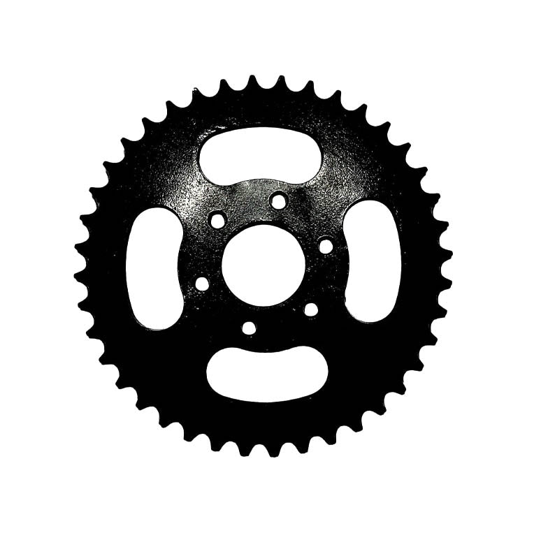 40 Tooth 428 Chain Rear Sprocket for TaoTao ATK125A & Jeep Auto Go-Karts: A black metal gear with 40 teeth, a central hole, and six threaded mounting holes.