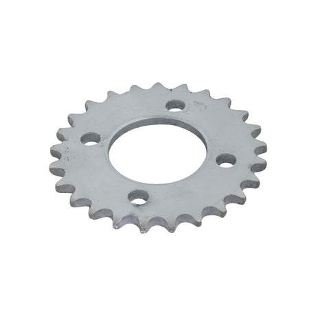 25 Tooth #420 Chain Rear Sprocket for the Realtree RTK200 Go-Kart, featuring a circular metallic gear with a central hole and four mounting holes evenly spaced around the perimeter.