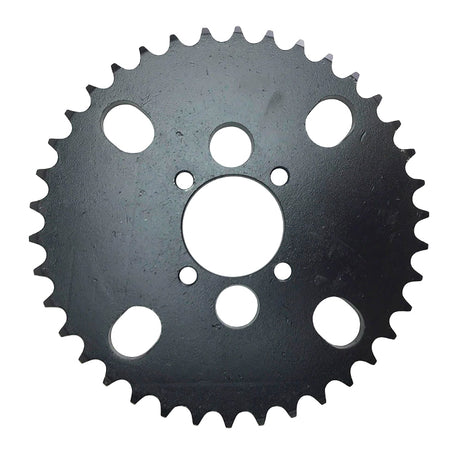 #530 Chain 38 Tooth Sprocket for the Coleman AT200-B ATV, featuring a black gear with multiple holes, a 7.75 disc, 1.97 center hole, and four 10 mm unthreaded mounting holes.