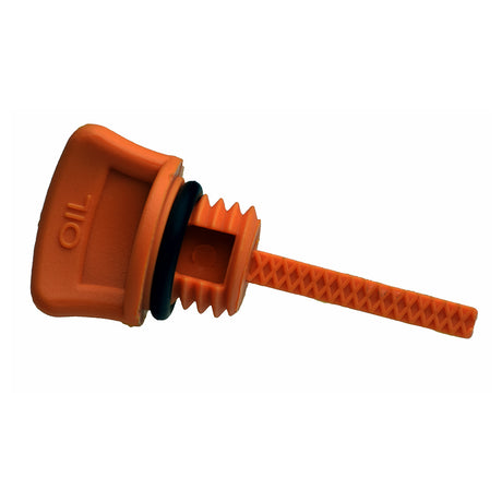 Orange oil dipstick with a black ring, specifically designed for the 200cc 6.5 Hp Baja Mini Bike MB200, compatible with newer models and often used as a replacement part.