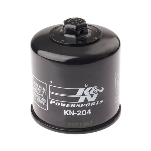 Oil Filter for Honda Silver Wing (FSC600) 2001-2008, featuring a black cylindrical design with white text, showcasing a close-up of its high-flow resin impregnated cellulose filter media.