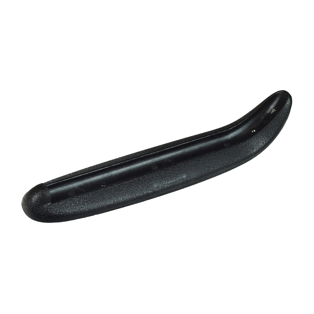 Older Style Armrest for the Golden Technologies Buzzaround Lite, a black plastic object with a handle, designed to replace worn-out scooter armrests.