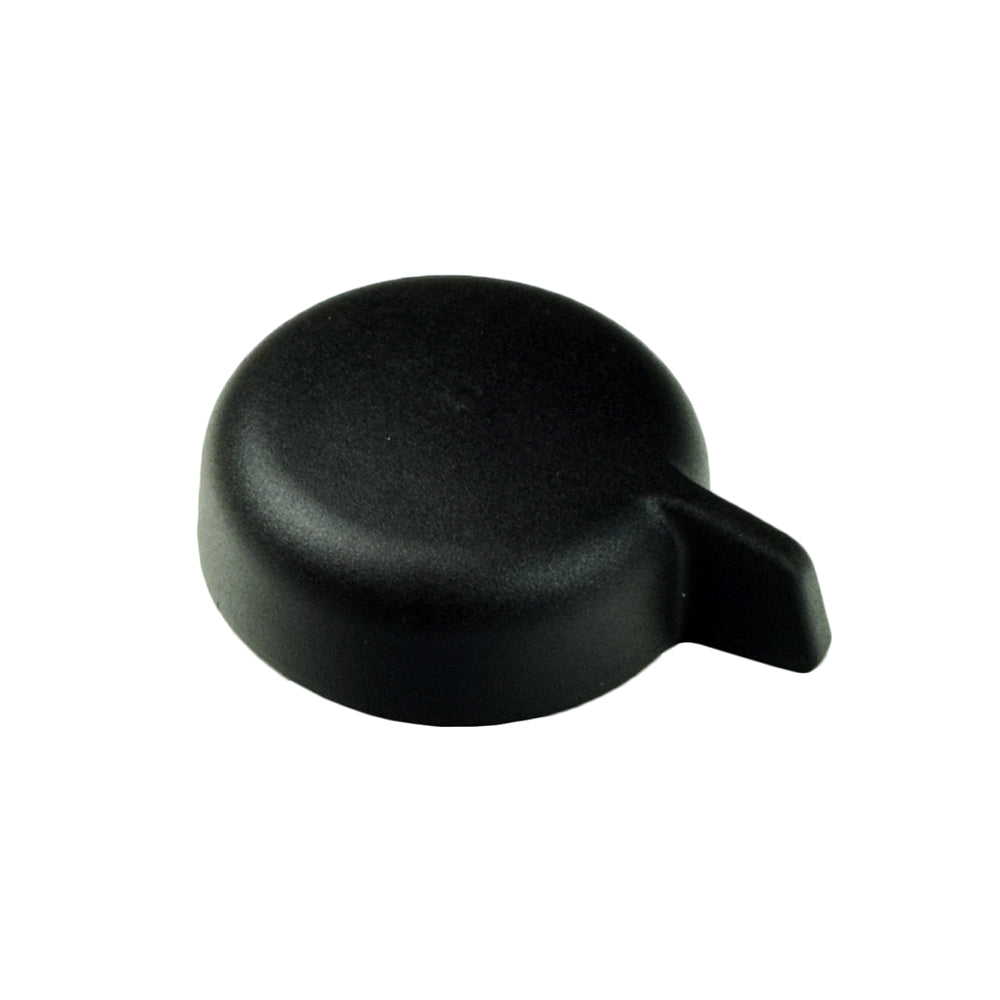 On/Off/Mode Lever Switch for the Q-Logic 2 Joystick, featuring a black, rounded design with a handle and integrated tension spring, reminiscent of a rotary dial for intuitive control.