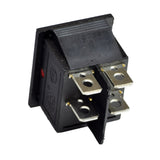 On/Off Switch with Light Indicator for the Realtree RTK200 Go-Kart, featuring a black electrical device with silver metal connectors and a 4-pin connector style, suitable for quick DIY repairs.