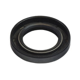 Outer Shaft Oil Seal for 50cc GY6 139QMB Engines, featuring a black round design with a visible metal ring, used in the main clutch shaft bearing of the final transmission assembly.