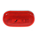 Oval Brake Light with Red Cover for the Celebrity X mobility scooter, showcasing a close-up of its reflective surface, designed as a replacement part.