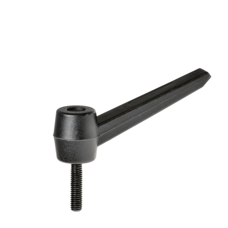 Overmolded Handle Lever for Headrest Assembly on the Jazzy Select 6 and Select GT, featuring a black plastic tube with a nut and bolt, essential for enhancing chair comfort.