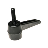 Overmolded Handle Lever for Headrest Assembly on the Jazzy Select 6 and Select GT, featuring a black plastic body with a nut and handle, crucial for comfort.