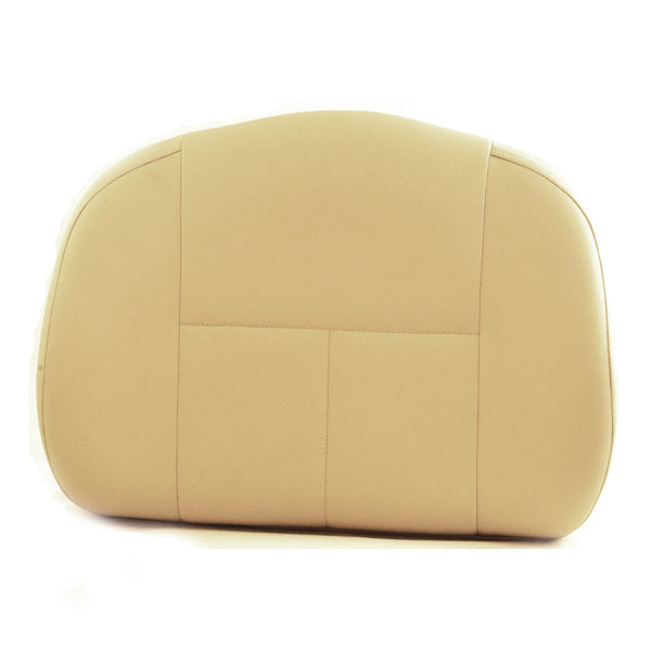 18 Beige Medium-Back Deluxe Contour Vinyl Seat Back for Pride Scooters, Jazzy, & Jet Power Chairs, close-up view highlighting the beige leather texture and contour design.