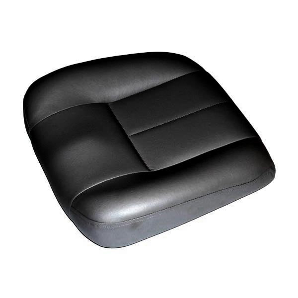 Black Deluxe Contour Vinyl Seat Base for Jazzy Power Chairs, barely used, shown without hinges or seat assembly, ready for installation.