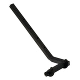 Left Side Elevating Leg Rest Extension for the PaceSaver Scout Boss 4.5 **CLEARANCE**: Black metal bar with multiple holes, featuring a stylish black crinkle finish. Ideal replacement part for enhancing your power chair.