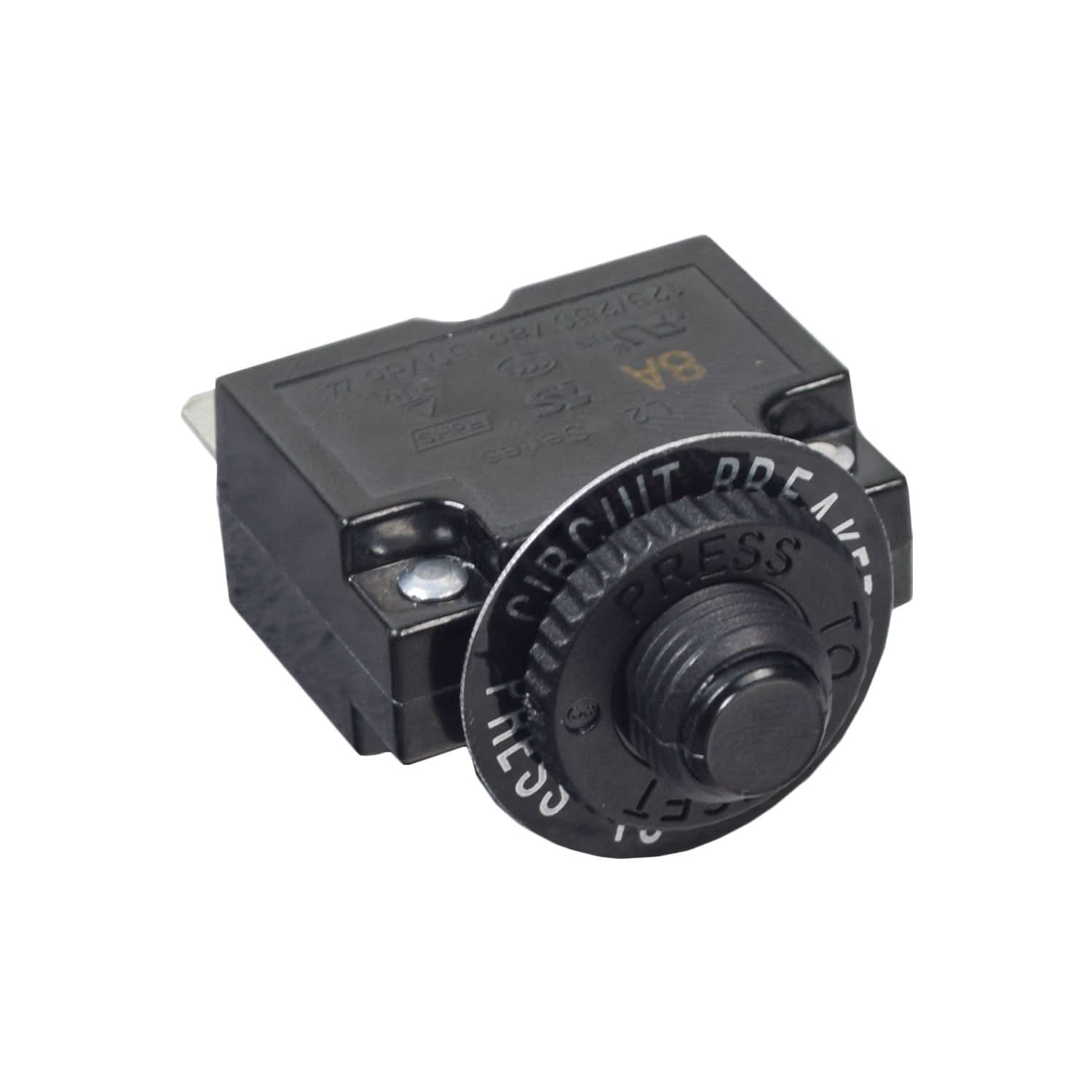 Premium 8 Amp Push Button Thermal Circuit Breaker – 12-50V DC / 125-250V AC – MUELLERSTAR