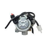 150cc Carburetor for Baja 150 (BA150) ATV and Dune 150 (DN150) Go-Kart, featuring a close-up of intricate metal components and a visible pipe section.