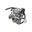 Carburetor with 24 mm Intake & Electric Choke for the TaoTao Powermax 150 Scooter, featuring grey body, black cables, vacuum hoses, and a visible 2-pin connector.