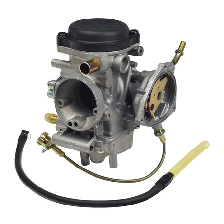 Close-up of the PD33J Carburetor for the Baja Wilderness Trail 400 (WD400), showcasing its intricate mechanical parts and inline fuel filter, designed for 350cc - 400cc ATV engines.