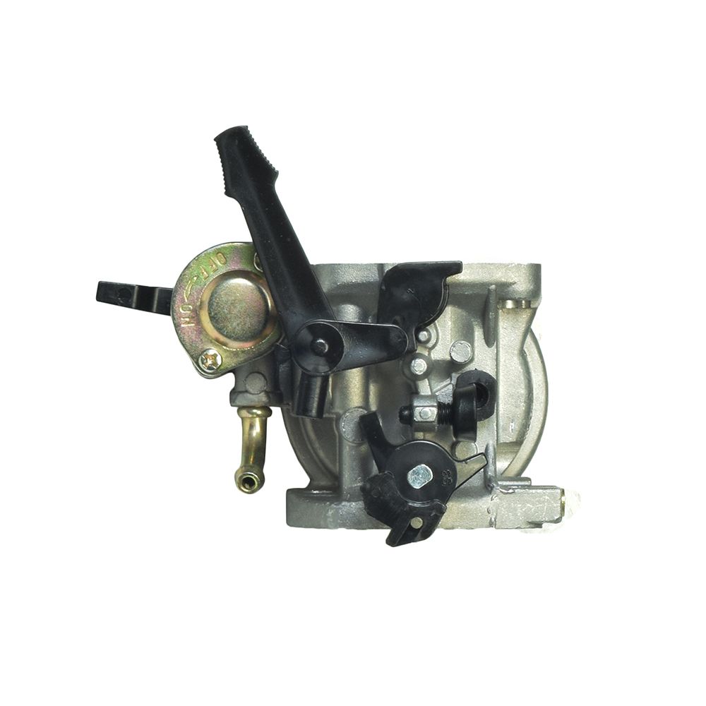 Close-up of Carburetor with 24 mm Air Intake for Predator 212cc 6.5 HP & 224cc 6.6cc Engines, showing mechanical components and manual choke.