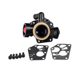 Carburetor 498809 for Briggs & Stratton Engines, featuring a black mechanical device with a red ball, and including gaskets and mounting bolts. Ideal for replacing original carburetors on various engine models.