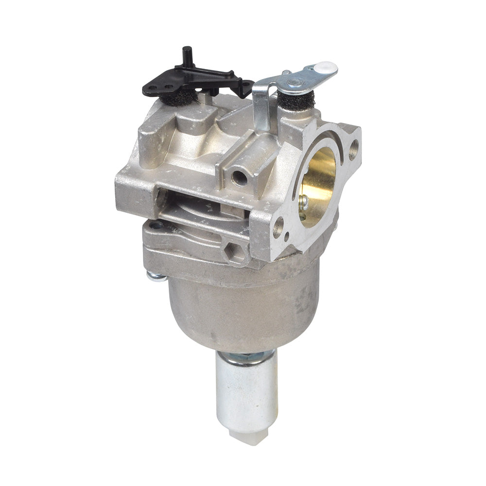 Carburetor 794572, 791858, 792358, & 793224 for Briggs & Stratton Engines, featuring a silver metal body with a black handle and components, ideal for lawn mowers and go-karts.