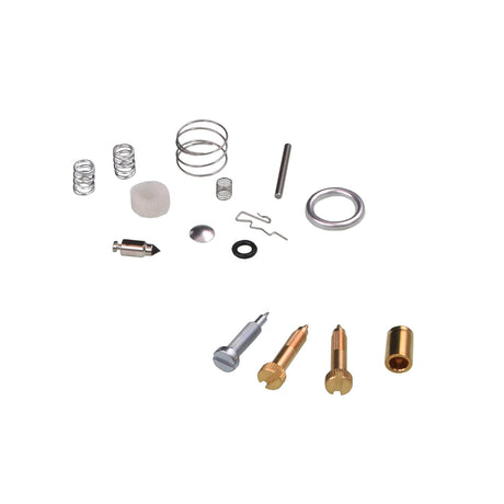 Carburetor Repair Kit 394502, 491539, & 694056 for Briggs & Stratton Engines, featuring a close-up of various metal parts including screws, springs, and gaskets.