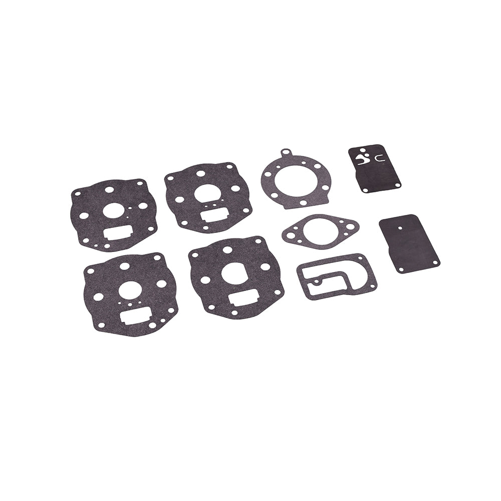 Carburetor Repair Kit 394502, 491539, & 694056 for Briggs & Stratton Engines, showcasing various metal parts including gaskets, needle valve, springs, and jet components.