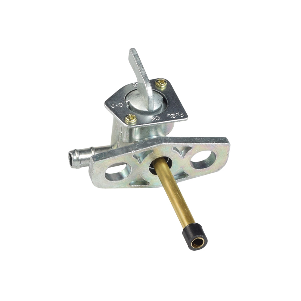 Petcock Fuel Valve for the Honda TRX250 ATV, a metal tool with a handle, designed as an On/Off fuel switch, suitable for various motorsports applications like ATVs, dirt bikes, and scooters.