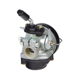 High Performance Carburetor for 48cc - 80cc 2-Stroke Bicycle Engine Kits, featuring a handle, black plastic shroud, and visible metal components, designed for gas-powered bicycles, scooters, and skateboards.