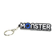 Monster Scooter Parts PVC Logo Keychain featuring the Monster Scooter Parts logo, web address, and toll-free number on a soft PVC material, perfect for adding to any scooterist's key ring.