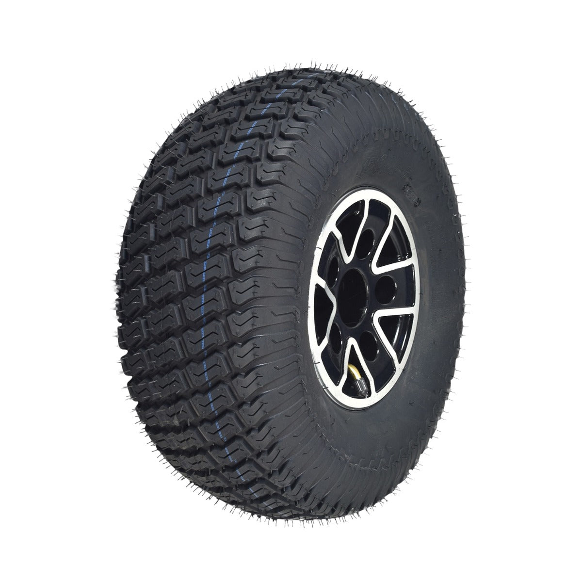 14.5 Front or Rear Pneumatic Wheel Assembly for Pride Wrangler (MV600) & Baja Wrangler 2 (BA400) Mobility Scooters, featuring a black tire with a silver rim, designed for outdoor use.