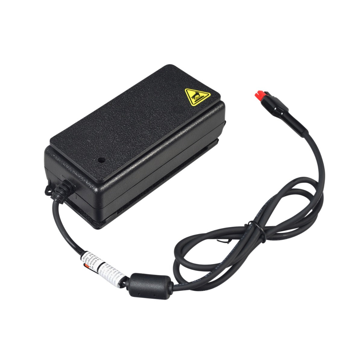 1.5 Amp Lithium Battery Charger for the Pride Mobility iRide (S25) Scooter, featuring a black electronic device with a wire, optimized for fast recharging of 36 volt lithium-ion batteries.