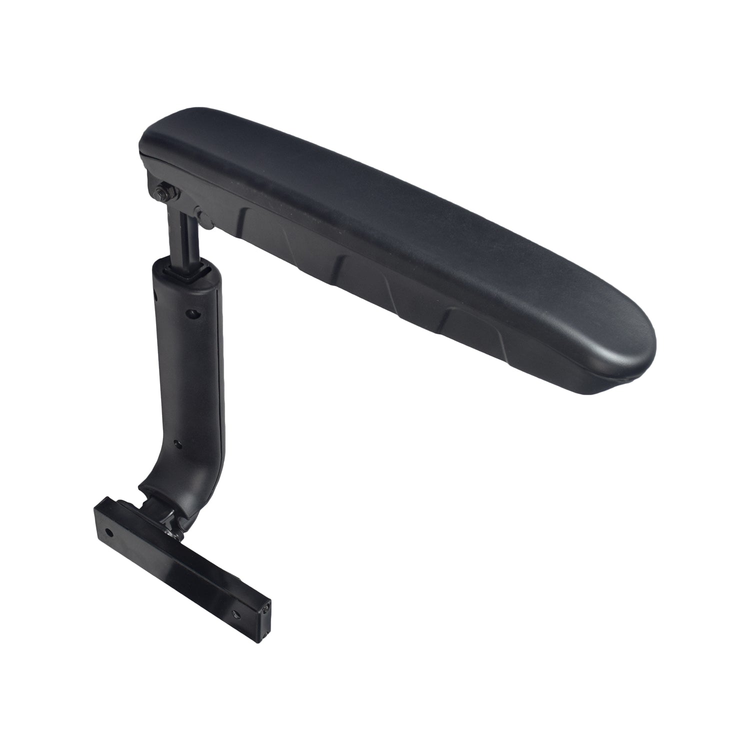 Armrest Assembly (Right & Left) for Jazzy Air & Air 2 Power Chairs with Solid Seat Pan, featuring black 14 armpads and 2-piece steel brackets on a white background.