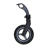 Caster Wheel & Fork Assembly for the Jazzy Passport Power Chair, featuring an 8 solid flat-free tire, 3-spoke rim, black handle, and pre-installed bearings with mounting hardware.