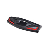 Black Rear Fender Shroud Assembly for the Jazzy Zero Turn (ZT) featuring a handle and red light, designed to cover rear wheels and frame, made of durable plastic for easy installation.