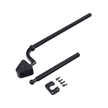 Removable Pediatric Headrest Mount for Quantum Stealth Seats, a black metal bar with screws and bolts, designed for adjustable fitting on Quantum models like Q600, Q610, and Q6000Z.