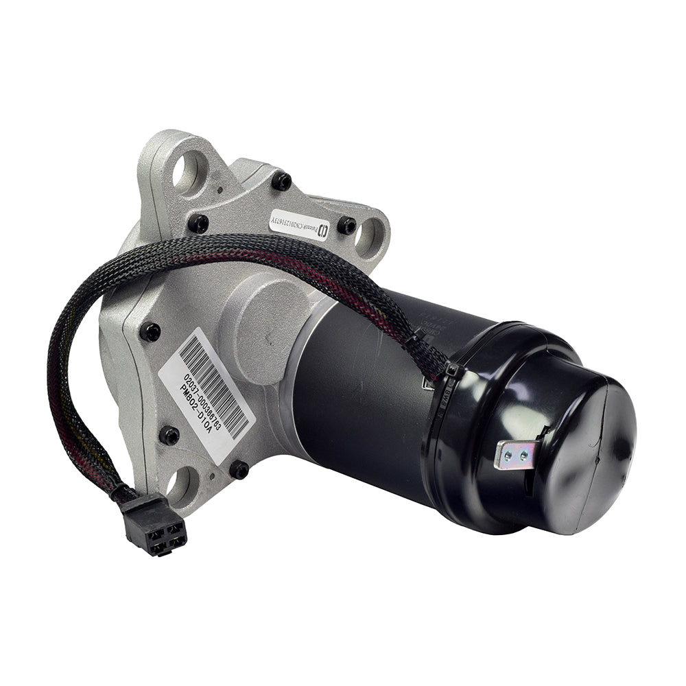 Left Drive Motor for the Jazzy Select 6 & Select 6 Ultra (Blemished) - a black and silver motor with visible wires, showing minor scratches, suitable for specified Jazzy power chairs.