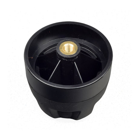 Tiller Adjustment Knob for the Pride Victory 9 & Victory 10 mobility scooters, featuring a black round design with a gold nut at the center for easy grip and secure adjustment.