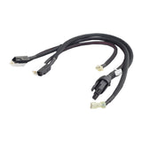 Power Interface Harness for the Jazzy EVO 613 and Select Series Power Chairs, featuring a close-up of the black cable with connectors and plugs essential for linking the controller to the batteries and motors.